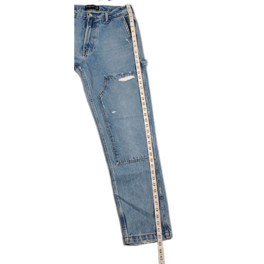 Abercrombie Fitch Double Knee Carpenter Jeans Men 32X32 Baggy Distress Y2K - Picture 12 of 13